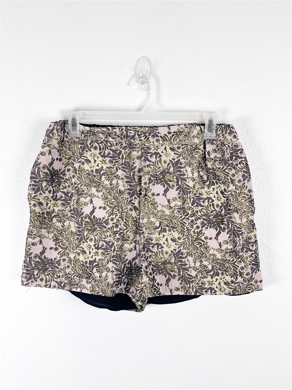 FREE PEOPLE Shine Like A Shorty Jacquard High Rise Gold Embossed Shorts Large